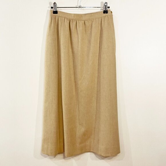 EUC Vintage Pendleton 100% Wool Midi Skirt Camel XS - Picture 1 of 5